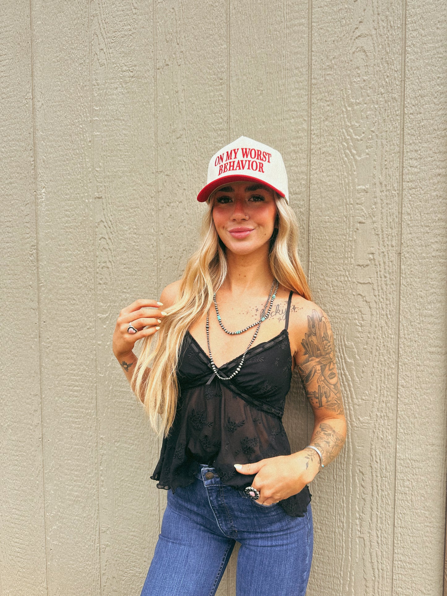 EMBROIDERED MESH BABYDOLL TOP