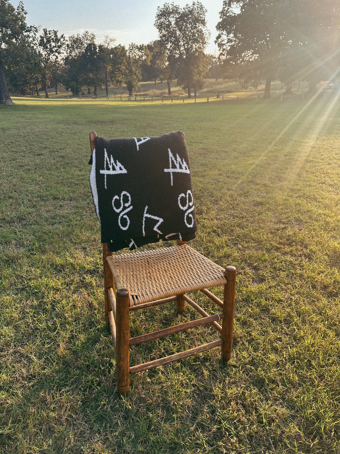 BLACK BRAND THROW BLANKET