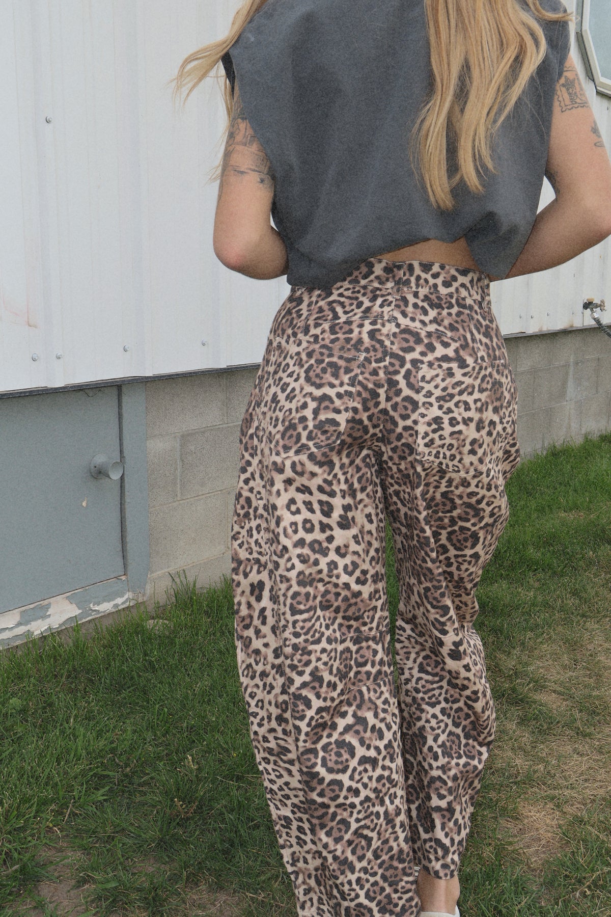 LEOPARD BARREL PANTS