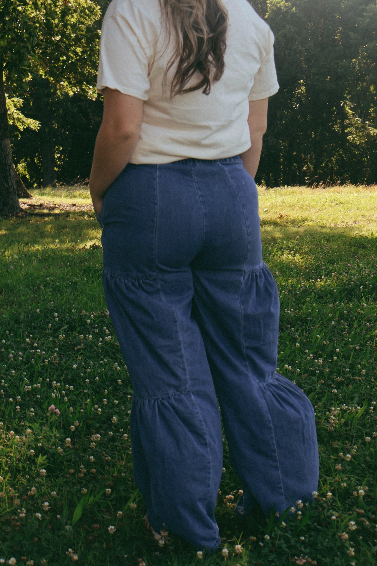 WIDE LEG PEPLUM PANTS