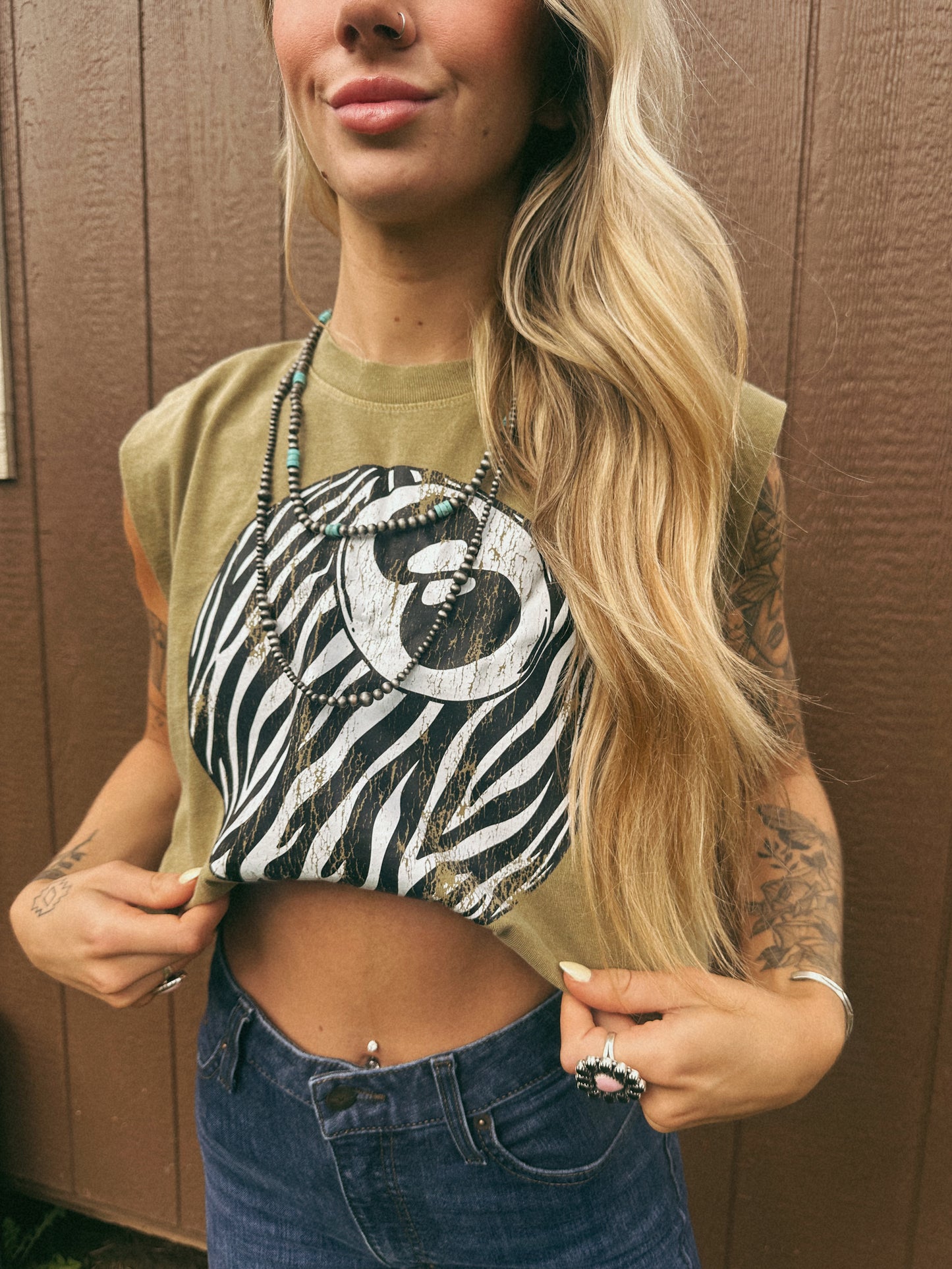 ZEBRA 8 BALL MUSCLE TEE