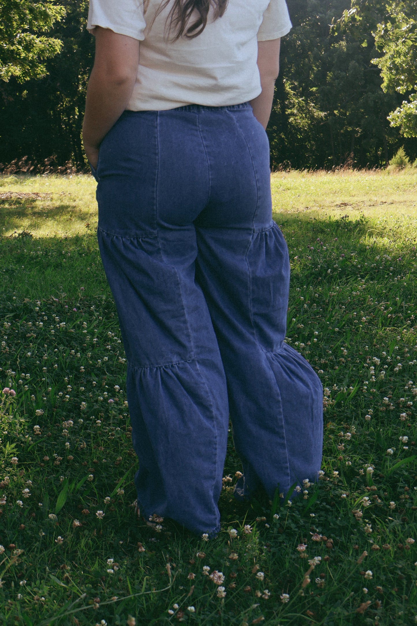 WIDE LEG PEPLUM PANTS