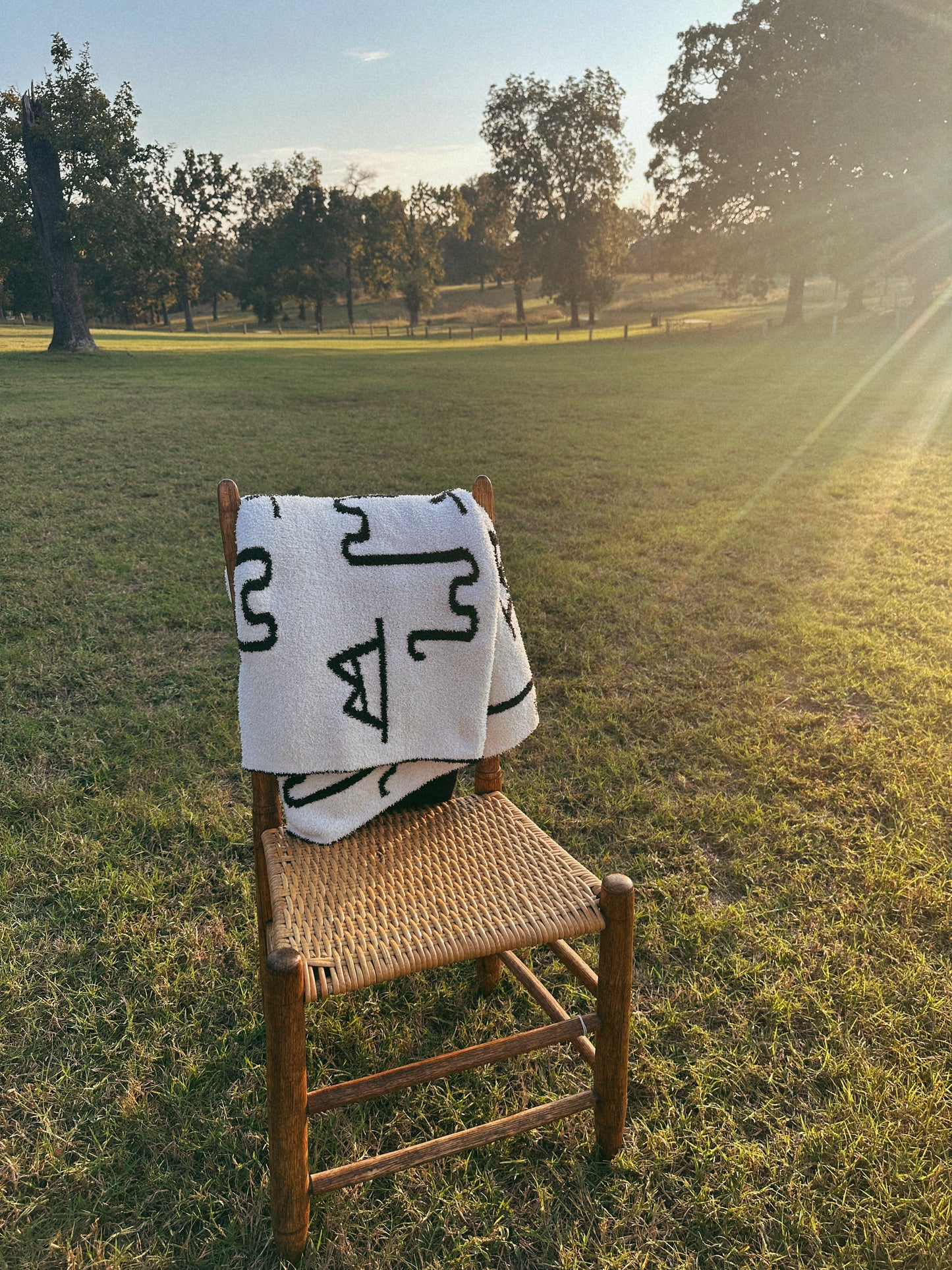 BLACK BRAND THROW BLANKET