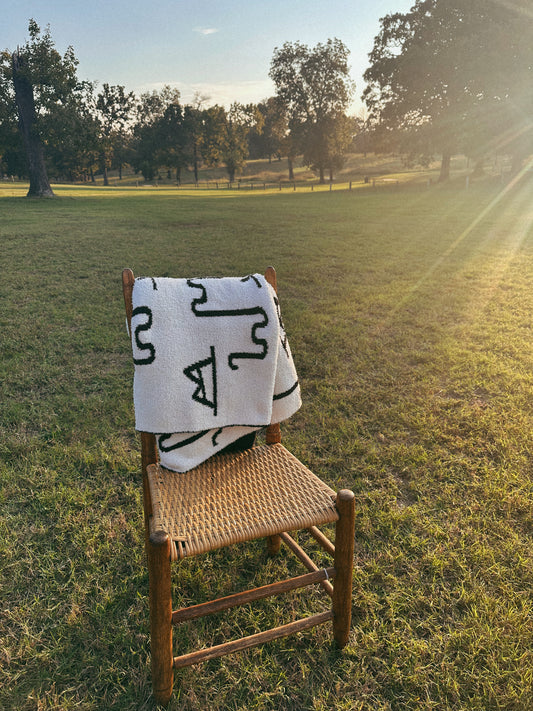 BLACK BRAND THROW BLANKET
