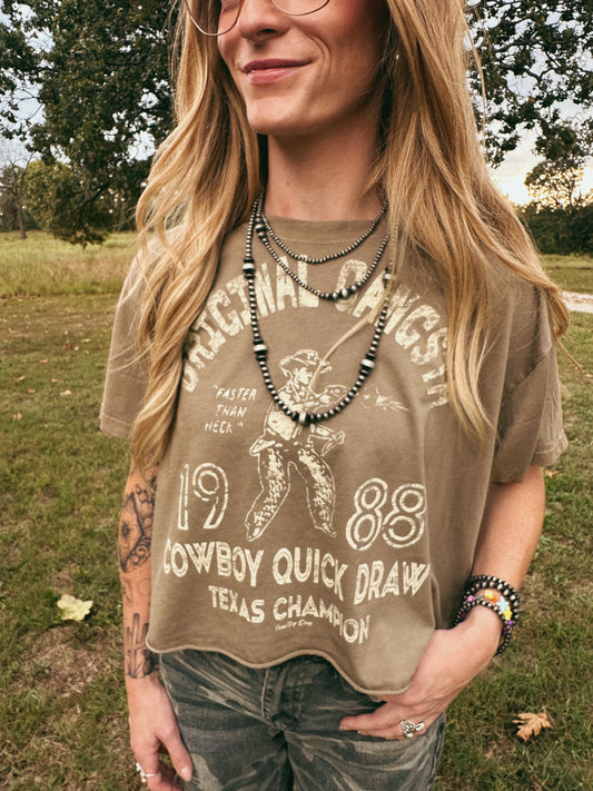 ORIGINAL GANGSTA RELAXED CROPPED TSHIRT