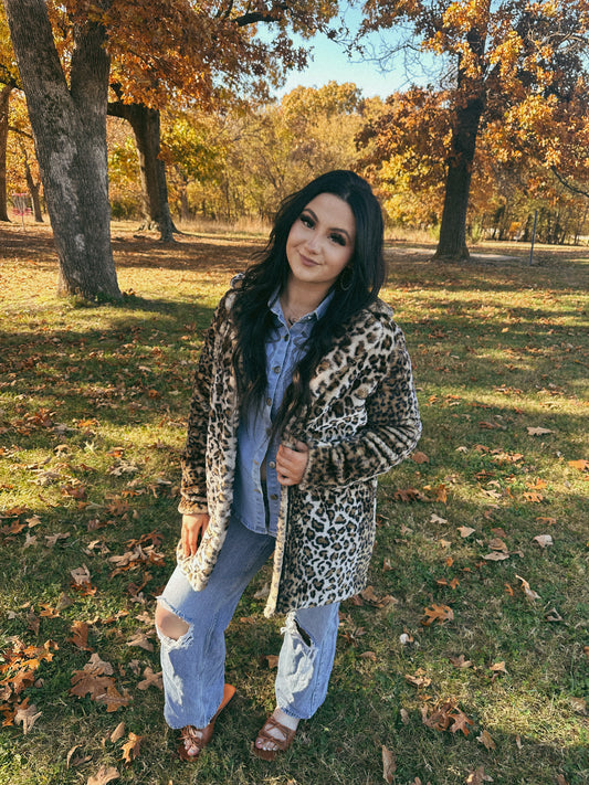 Cheetah Faux Fur Coat