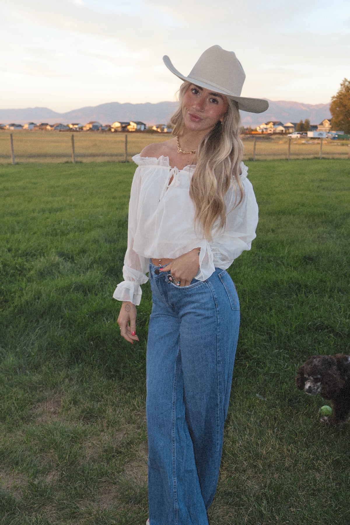 RUFFLE OFF THE SHOULDER PEASANT BLOUSE